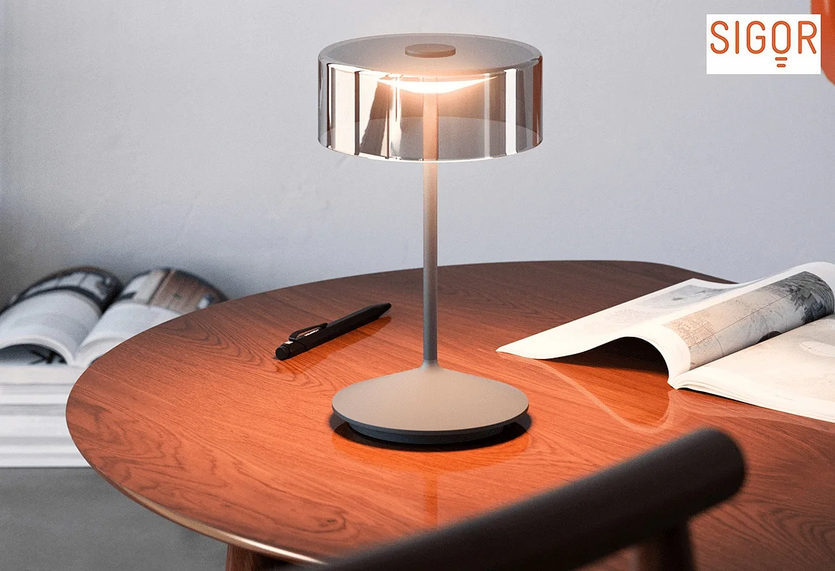 SIGOR LED Akku-Glasleuchte NUMOTION, IP54, 2.2W 2200/2700K (Flex-Mood) 140/160lm, mit Touch-Dimmer, graphitgrau / Rauch SIGOR LED Akku-Glasleuchte NUMOTION, IP54, 2.2W 2200/2700K (Flex-Mood) 140/160lm, mit Touch-Dimmer, graphitgrau / Rauch