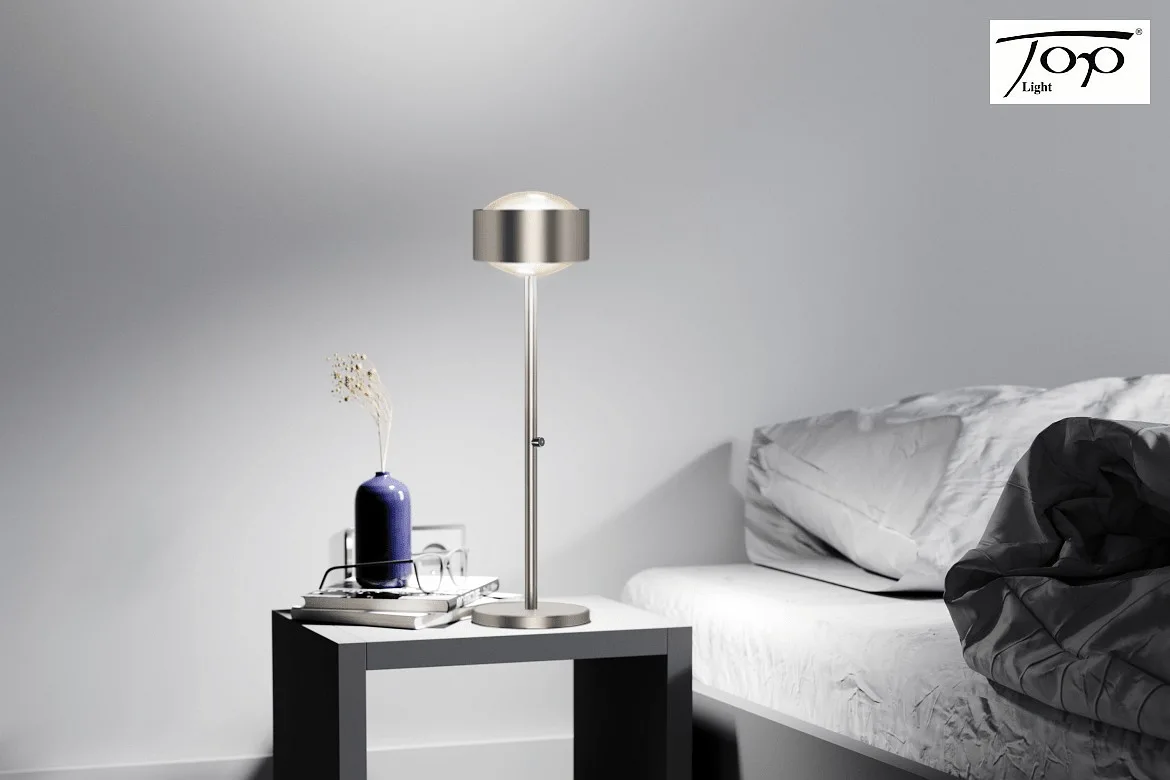Top Light table lamp PUK MAXX EYE TABLE (LED) up / down, rigid, with touch dimmer, without lens IP20, nickel matt dimmable Top Light table lamp PUK MAXX EYE TABLE (LED) up / down, rigid, with touch dimmer, without lens IP20, nickel matt dimmable