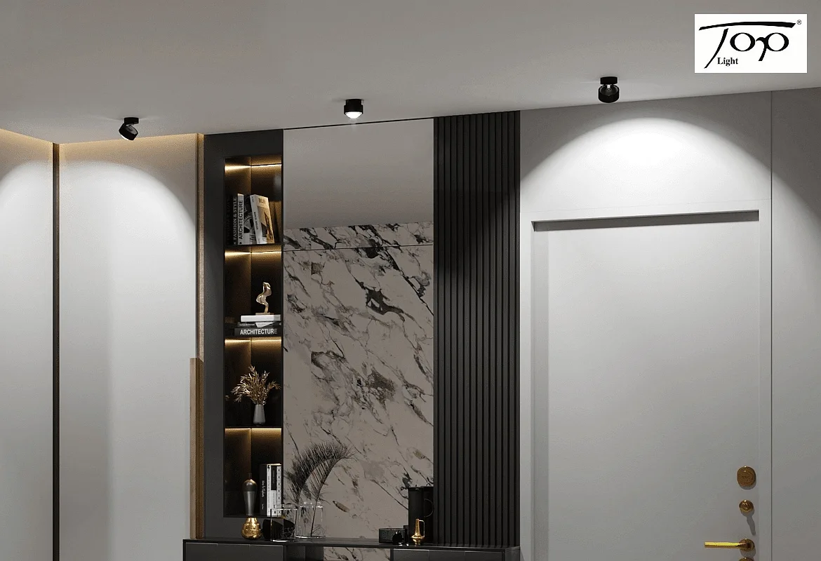 Top Light ceiling luminaire PUK MINI MOVE (COB LED) down, swivelling, rotatable, without lens IP20, black matt dimmable Top Light ceiling luminaire PUK MINI MOVE (COB LED) down, swivelling, rotatable, without lens IP20, black matt dimmable