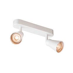 Wand- und Deckenleuchte AVO DOUBLE QPAR51, 2-flammig 2x GU10, dreh- und neigbar, Wei�