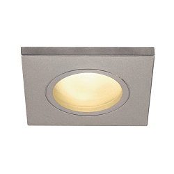 Outdoor Ceiling recessed luminaire DOLIX OUT, GU10, QPAR51, IP65, � 68mm, square, silver grey