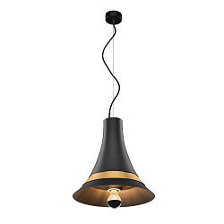 Pendant luminaire BATO 35 PD, � 35cm, E27, black / brushed brass