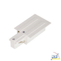 EUTRAC Feed-In for 3-Phase high-voltage recessed track, Earth left, white