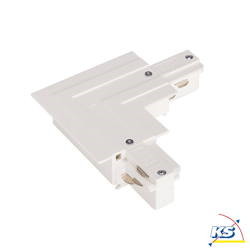 EUTRAC Corner connection for 3-Phase high-voltage recessed track, protective conductor outside, white