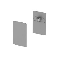 Montagezubeh�r f�r H-PROFIL, Aluminium-Endkappen, 2er-Set, Silber