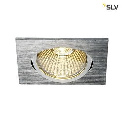 LED Ceiling recessed spot NEW TRIA 68 square for 6.8cm, 7.2W 1800-3000K 440lm 38, swiveling, TRIAC dimmable, brushed alu