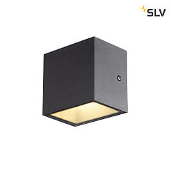 LED Outdoor Wall luminaire SITRA CUBE WL, UP/DOWN, IP44 IK05, 10W 3000K, 2x 560lm 90°, anthracite