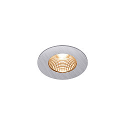 LED Outdoor Recessed Downlight PATTA-I round, IP65 IK02, 7.3W 1800-3000K 440lm, dim to warm, brushed alu