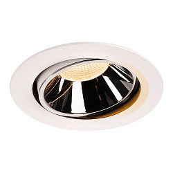 LED Ceiling recessed luminaire NUMINOS DL XL, 2700K, IP20, rotatable / pivotable, 20�, 3400lm, UGR 17, white/chrome