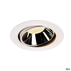 LED Ceiling recessed luminaire NUMINOS DL XL, 3000K, IP20, rotatable / pivotable, 55, 3500lm, UGR 19, white/chrome