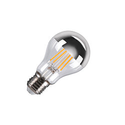 LED Filament Birnenform A60 MIRRORHEAD, E27, 7.5W 2700K 720lm 180�, CRi >90, dimmbar, klar / Chrom