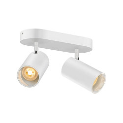 wall and ceiling luminaire ASTO TUBE CW DOUBLE 2 flames, long, cardanic swivelling GU10 IP20, white dimmable
