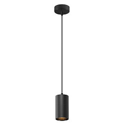 pendant luminaire ASTO TUBE 1 flame, round, rigid GU10 IP20, black dimmable
