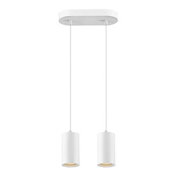 pendant luminaire ASTO TUBE 2 flames, rigid, long GU10 IP20, white dimmable