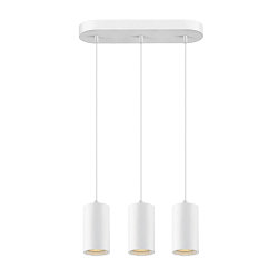 pendant luminaire ASTO TUBE 3 flames, rigid, long GU10 IP20, white dimmable