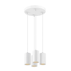 pendant luminaire ASTO TUBE 4 flames, round, rigid GU10 IP20, white dimmable