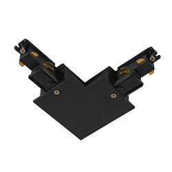 Zubeh�r f�r 3-Phasen Einbauschiene S-TRACK PHASE & DALI - L-Verbinder, DALI steuerbar, Erde links, schwarz