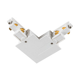 Zubeh�r f�r 3-Phasen Einbauschiene S-TRACK PHASE & DALI - L-Verbinder, DALI steuerbar, Erde rechts, wei�