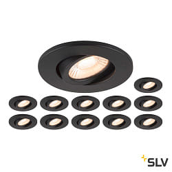 ceiling recessed luminaire UNIVERSAL DOWNLIGHT MOVE PHASE swivelling, set of 12 IP20, black dimmable