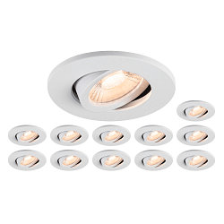 LED Deckeneinbauleuchte UNIVERSAL DOWNLIGHT MOVE PHASE Set, 12x 1007090 und 1007091 Abdeckung, 38�, 8W, UGR, wei�