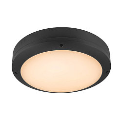 LED Aufbauleuchte OUTDOOR BULKHEAD V 360, IP65 IK10, � 36cm, mit Sensor, 20W 3000/4000/6500K 110�, CRI 80, schaltbar, schwarz
