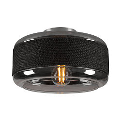 wall and ceiling luminaire PANTILO ROPE 27 cylindrical E27 IP20, silver dimmable