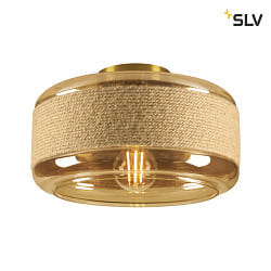 wall and ceiling luminaire PANTILO ROPE 27 cylindrical E27 IP20, gold dimmable