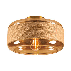wall and ceiling luminaire PANTILO ROPE 27 cylindrical E27 IP20, gold dimmable
