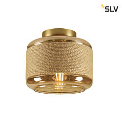 wall and ceiling luminaire PANTILO ROPE 19 cylindrical E27 IP20, gold dimmable