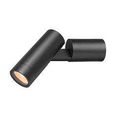 Outdoor Wandaufbauleuchte S-TUBE, rund, 1x GU10, max. 10W, IP65, schwarz