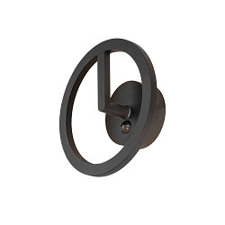LED Outdoor Wandleuchte Q-RING, IP54 IK06, indirekt, mit Sensor, 10W 3000K 950lm, schaltbar, seeluft-best�ndig, schwarz