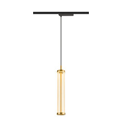 1-phase pendant luminaire QUIMERA PHASE cylindrical IP20, brass dimmable