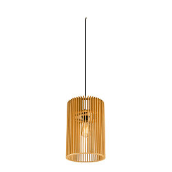 pendant luminaire WUD - CYLINDRIC cylindrical E27 IP20, wood, black dimmable