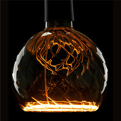LED Leuchtmittel Floating Globe 150 twisted PHASE, E27, 6W, 1900K, dimmbar, smokey grey / opal