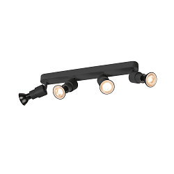 wall and ceiling luminaire PURI 2.0 BASIC LONG 4 flames, long GU10 IP20, black dimmable