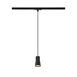1-phase pendant luminaire PURI 2.0 - CONE conical GU10 IP20, black dimmable