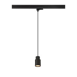 3-phase pendant luminaire PURI 2.0 - TUBE cylindrical GU10 IP20, black dimmable