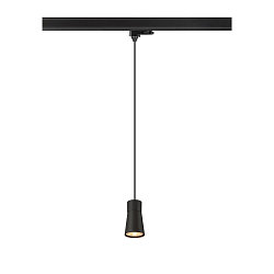 3-phase pendant luminaire PURI 2.0 - CONE conical GU10 IP20, black dimmable