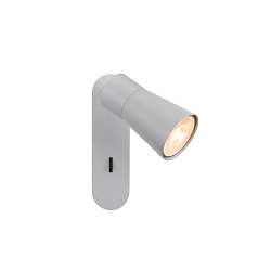 wall and ceiling luminaire PURI 2.0 - CONE square, with switch GU10 IP20, grey dimmable