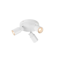 wall and ceiling luminaire PURI 2.0 - TUBE 3 flames, round GU10 IP20, white dimmable