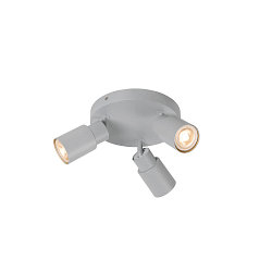 wall and ceiling luminaire PURI 2.0 - TUBE 3 flames, round GU10 IP20, grey dimmable