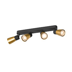 Wand- und Deckenleuchte PURI 2.0 DOME, Long, 4x GU10 max. 6W, schwarz / gold