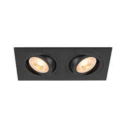 ceiling recessed luminaire NEW TRIA� 155 GU10 2 flames, rotatable, square GU10 IP20, black dimmable