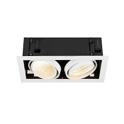 ceiling recessed luminaire KADUX DOUBLE 2 flames, DALI controllable, cardanic swivelling IP20, white dimmable