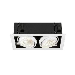 ceiling recessed luminaire KADUX DOUBLE 2 flames, DALI controllable, cardanic swivelling IP20, white dimmable