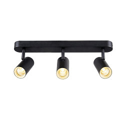 wall and ceiling luminaire NOBLO� TRIPLE PHASE 3 flames, cylindrical, cardanic swivelling IP20, black dimmable