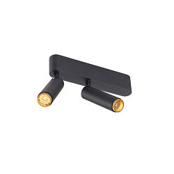 LED Deckenaufbauleuchte GRIP! S DOUBLE, 29�, 21W, IP20, dimmbar, 3000K, 1300lm, schwarz/gold