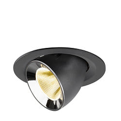 recessed spotlight NUMINOS� GIMBLE M swivelling, suitable for VDU workstation IP20, chrome, black dimmable