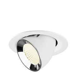 recessed spotlight NUMINOS® GIMBLE M swivelling, suitable for VDU workstation IP20, chrome, white dimmable