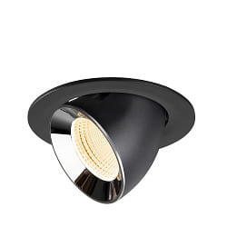 recessed spotlight NUMINOS� GIMBLE L swivelling, suitable for VDU workstation IP20, chrome, black dimmable